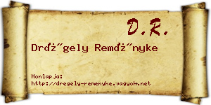 Drégely Reményke névjegykártya